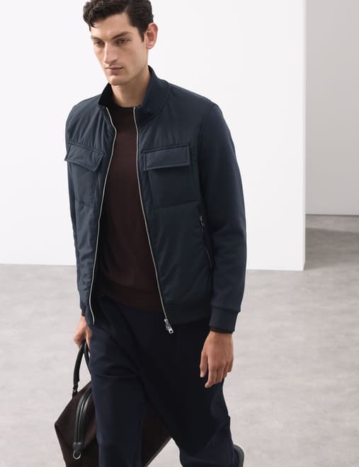 Cotton Rich Zip Up Pocket Jacket
