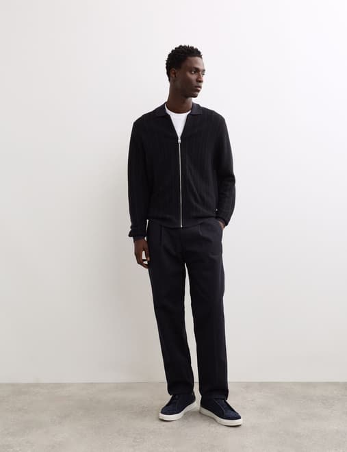 Pure Extra Fine Merino Wool Knitted Jacket