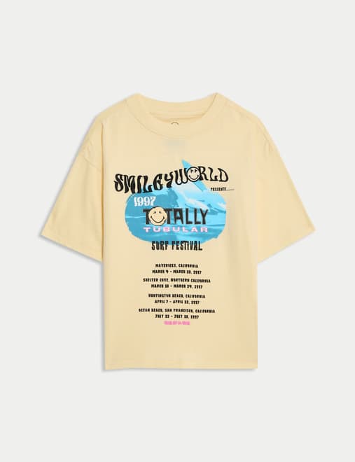 Pure Cotton Smiley T-shirt (2-8 Yrs)