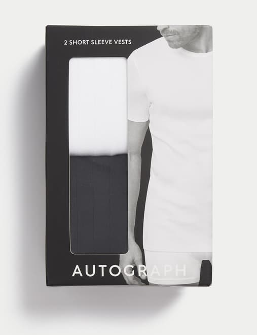 2pk Supima® Cotton Drop Needle Vest Box