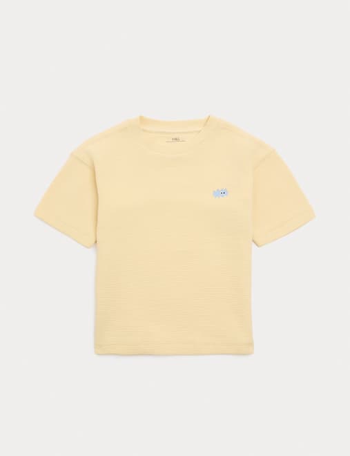 Pure Cotton Ribbed T-Shirt (2-8 Yrs)