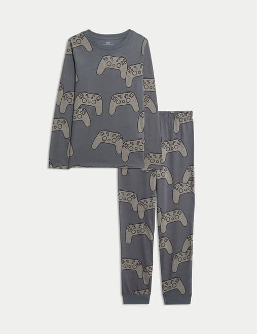 Pure Cotton Gaming Print Pyjamas (3-16 Yrs)