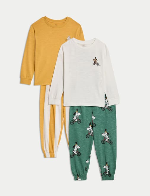 2pk Pure Cotton Dog Pyjamas (1-8 Yrs)