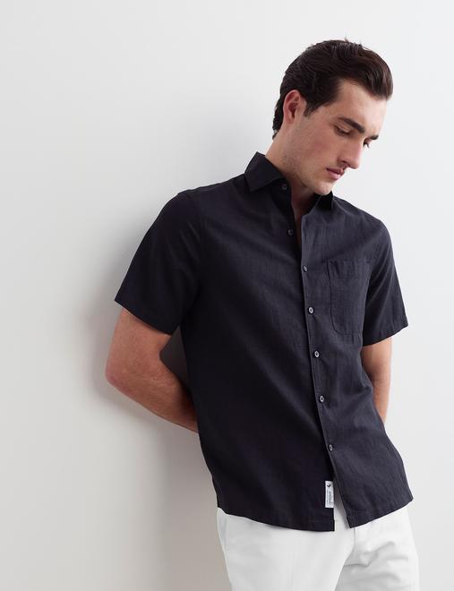 Regular Fit Luxury Linen Cotton Short Sleeve Shirt