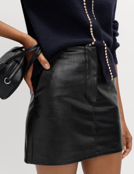 Faux Leather Mini Skirt