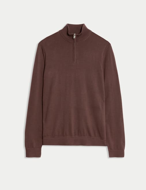 Extra Fine Merino Half Zip Jumper