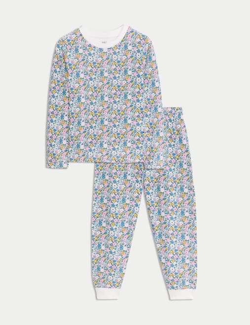 Pure Cotton Floral Pyjamas (1-16 Yrs)