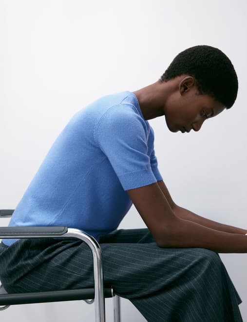 Merino Wool With Cashmere Knitted Top