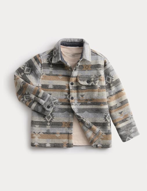 Patterned Shirt & T-Shirt Set (2-8 Yrs)