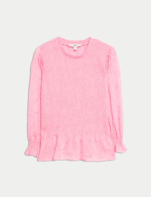 Shirred Frill Detail Top