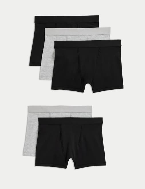 5pk Cotton with Stretch Trunks (5-16 Yrs)