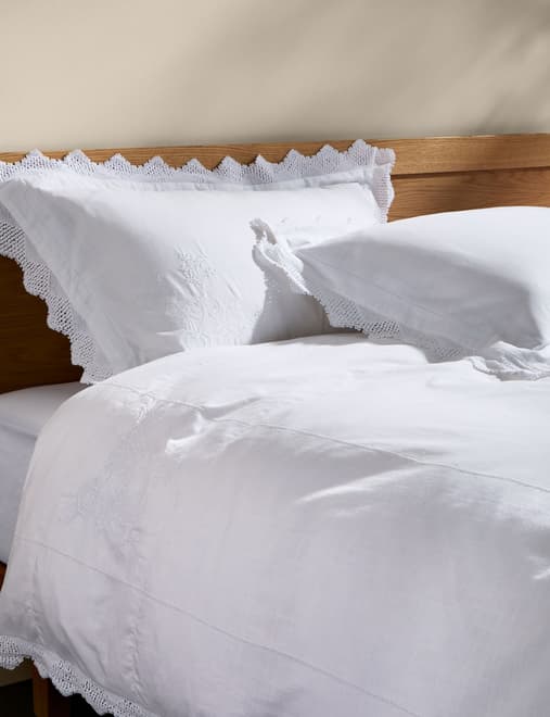 Pure Cotton Vintage Lace Embroidered Bedding Set