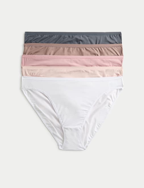 5pk Microfibre High Leg Knickers