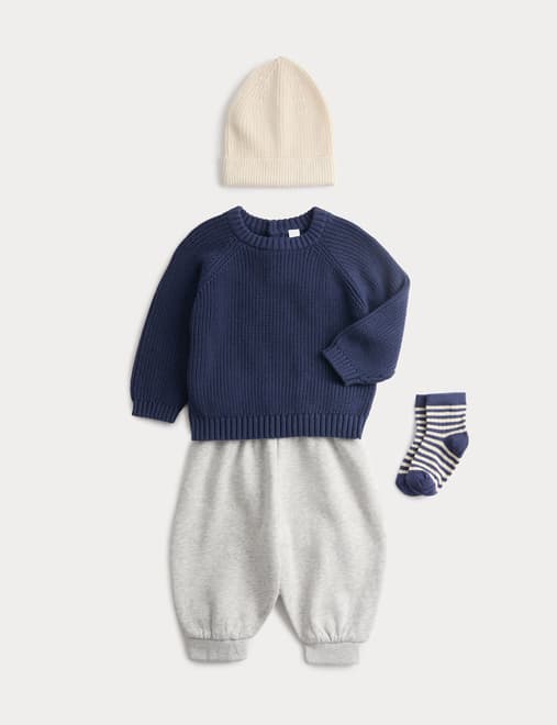 4 Piece Cotton Rich Knitted Outfit (0-6 Yrs)