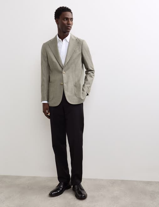 Italian Wool Twill Flannel Blazer