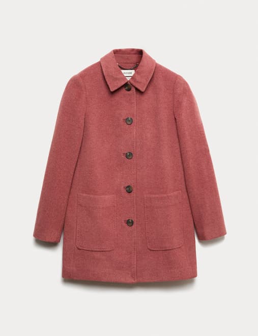 Pure Wool Single Breasted Short Car Coat