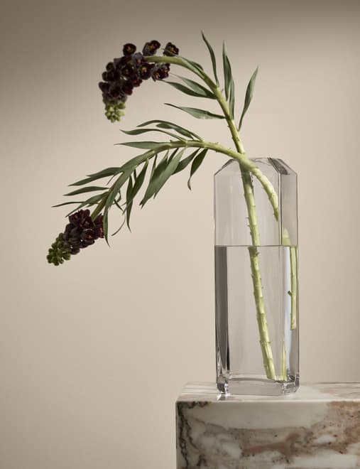 Tall Angular Glass Vase