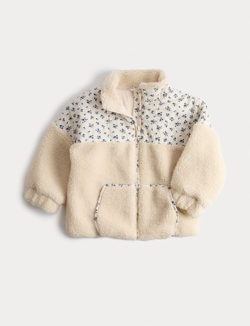 Borg Floral Patchwork Jacket (1-8 Yrs)