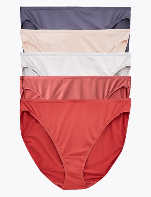 5pk Microfibre High Leg Knickers