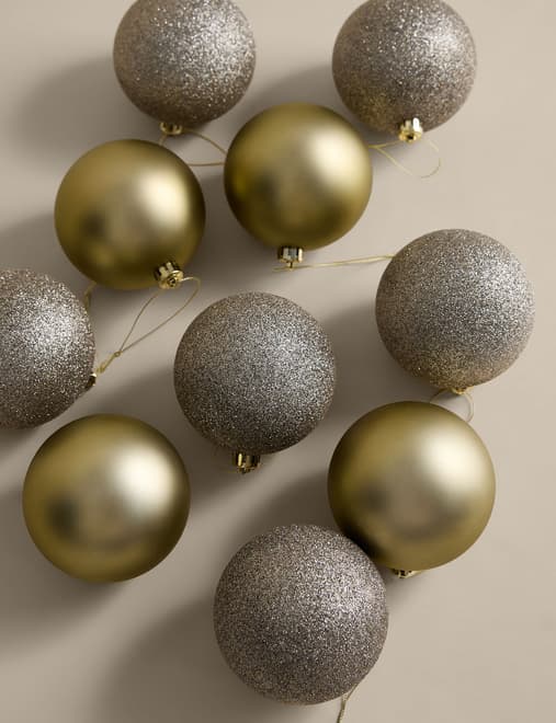 10pk Oversized Shatterproof Baubles