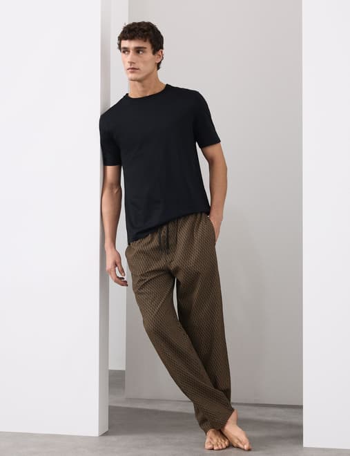 Cotton Rich Geometric Print Pyjama Bottoms