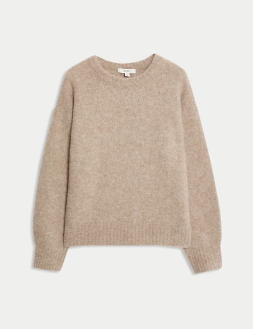 Alpaca Blend Textured Relaxed Jumper