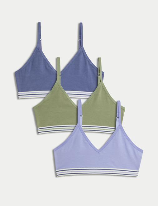 3pk Cotton Rich Crop Tops (6-16 Yrs)