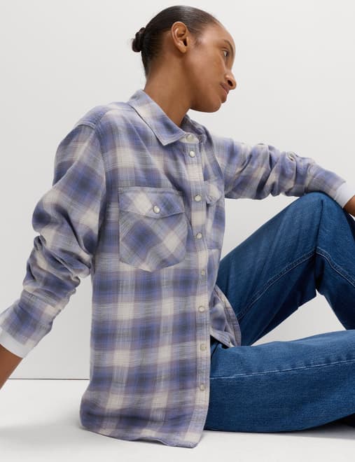 Pure Cotton Western Checked Shirt