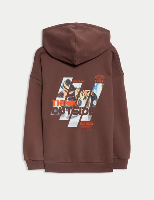Cotton Rich Skateboard Graphic Hoodie (6-16 Yrs)