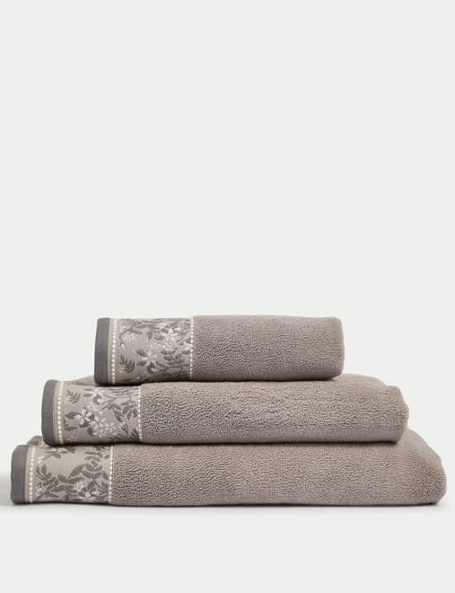 Pure Cotton Woven Floral Towel
