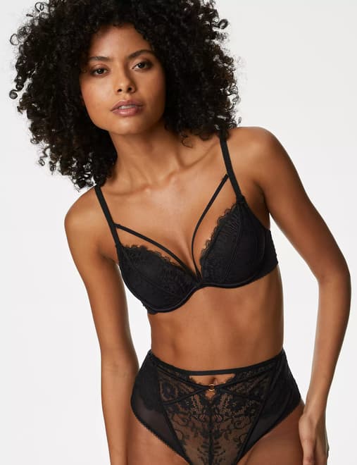 M&S Collection 2 Pack Lace Padded Push-up Bras A-E