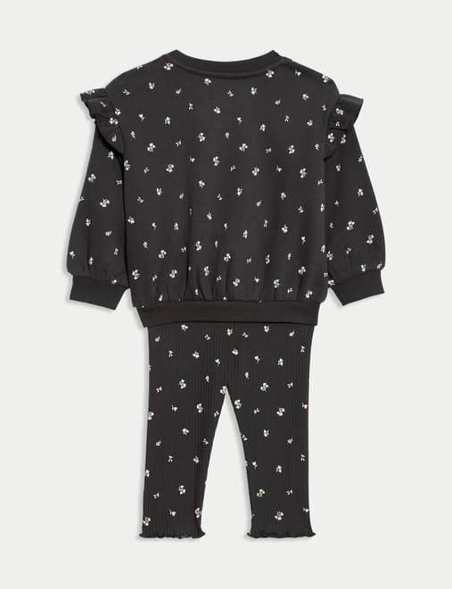 2pc Cotton Rich Ditsy Top & Bottom Outfit (0-6 Yrs)