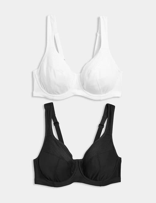Buy Ex Marks & Spencer T336470A M&S Collection Extra High Impact Non-Padded  White Sports Bra A-G RRP £25 Online at desertcartSeychelles