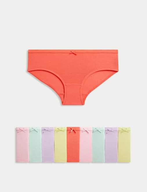 10pk Cotton with Stretch Bright Knickers (2-14 Yrs)
