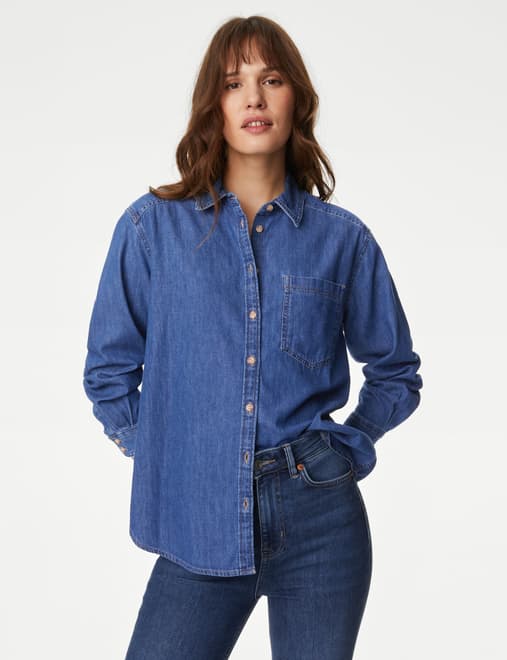 Slouchy Mid Rise Wide Leg Jeans, M&S Collection