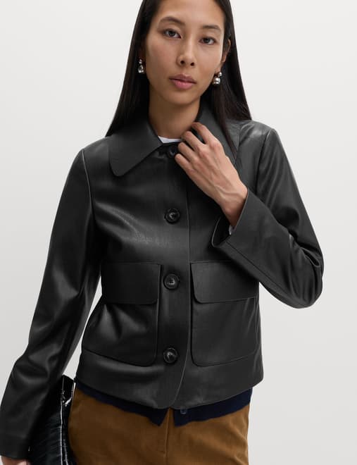 Faux Leather Lightweight Jacket