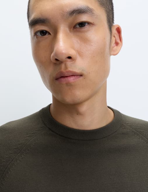 Pure Cotton Crew Neck Jumper