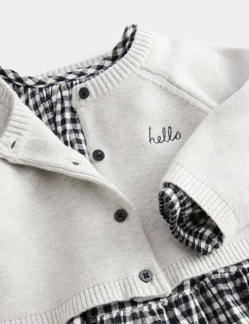 3pc Pure Cotton Dress & Cardigan Outfit (0-6 Yrs)