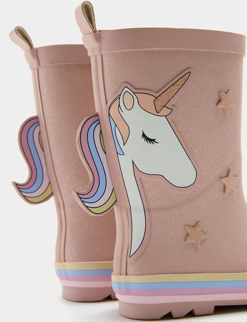 Kids' Unicorn Wellies (4 Small - 2 Large)