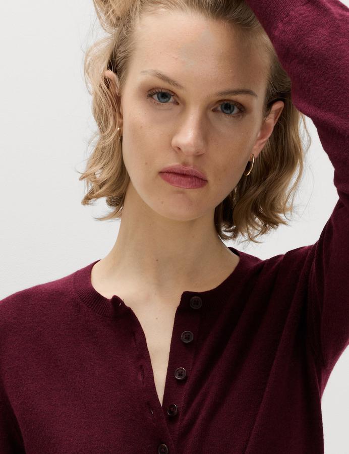 Air-Yarn Crew Neck Cardigan