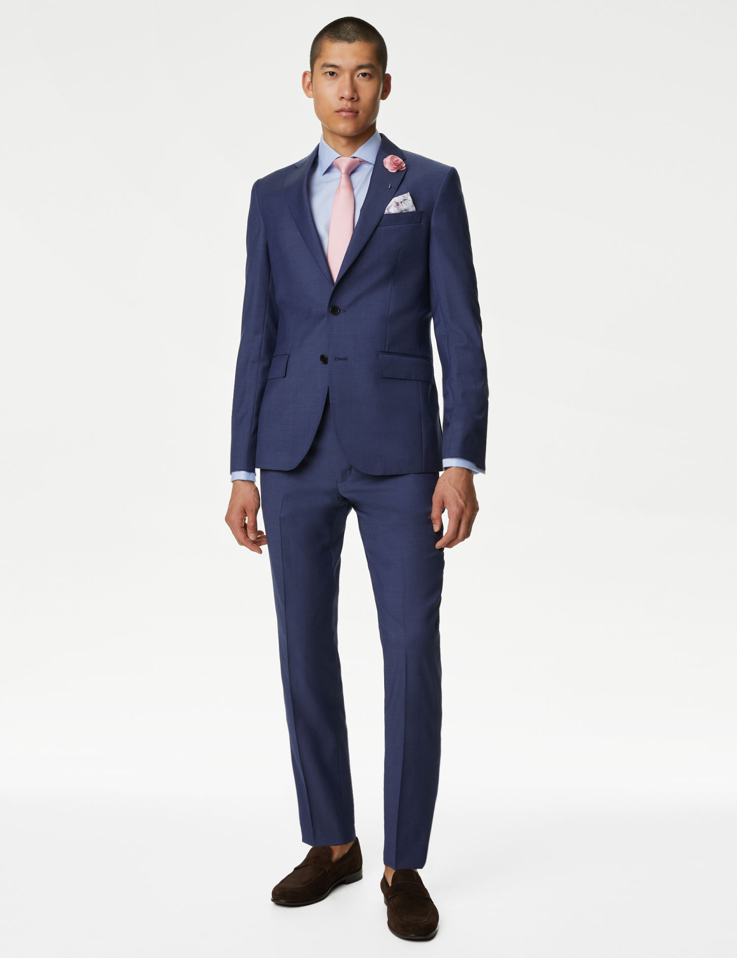 Tailored Fit Pure Wool Suit Trousers - Main Image