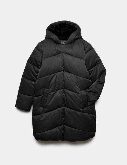 Longline Padded Hooded Jacket (6-16 Yrs)