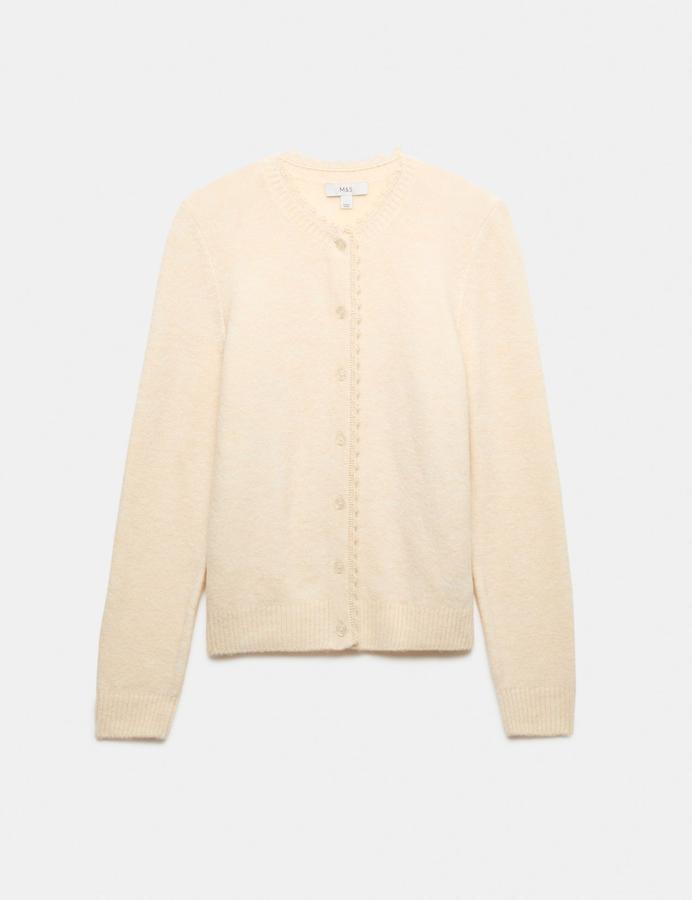 Lace Detail Crew Neck Cardigan