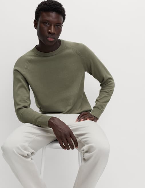 Pure Cotton Crew Neck Jumper