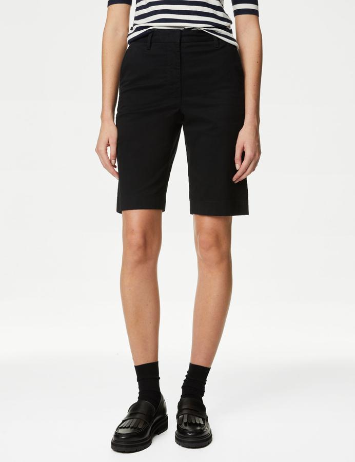 Cotton Rich High Waisted Chino Shorts