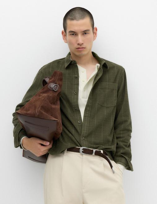Regular Fit Checked Corduroy Shirt