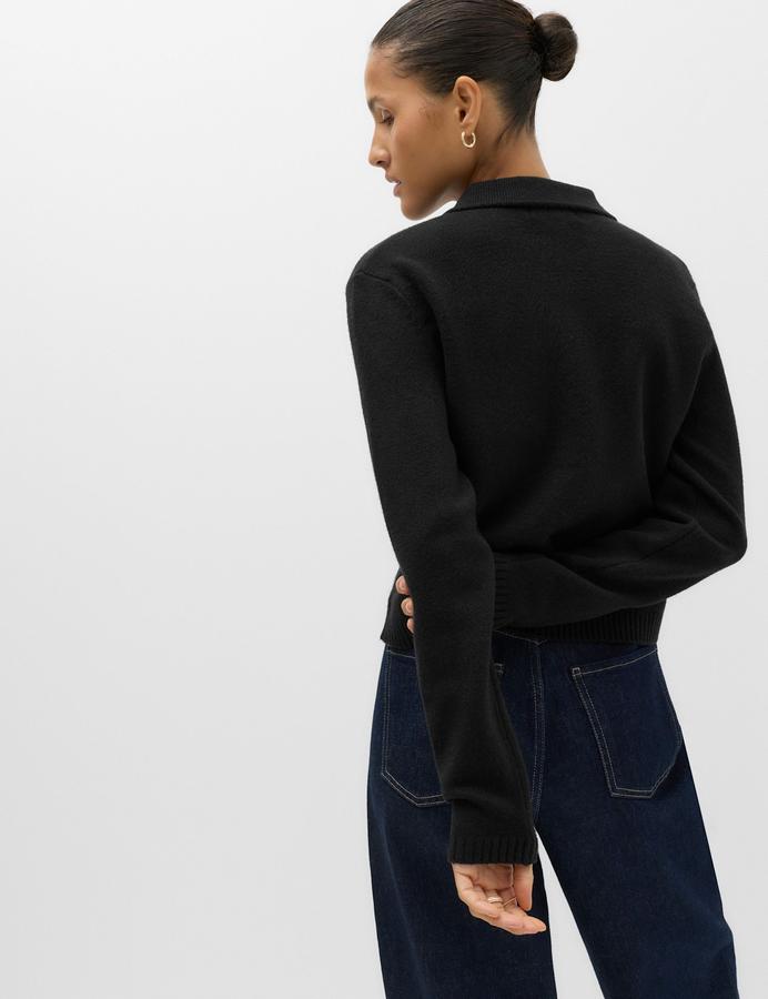 Air-Yarn Collared Relaxed Cardigan