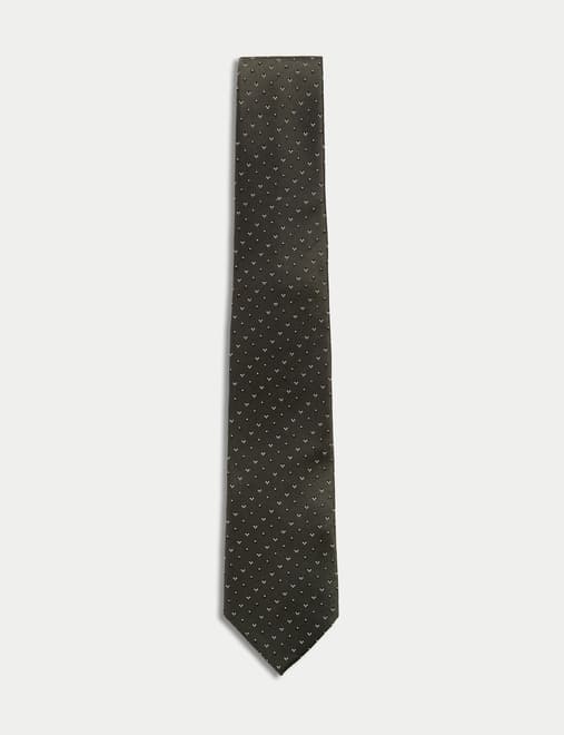 Slim Geometric Pure Silk Tie