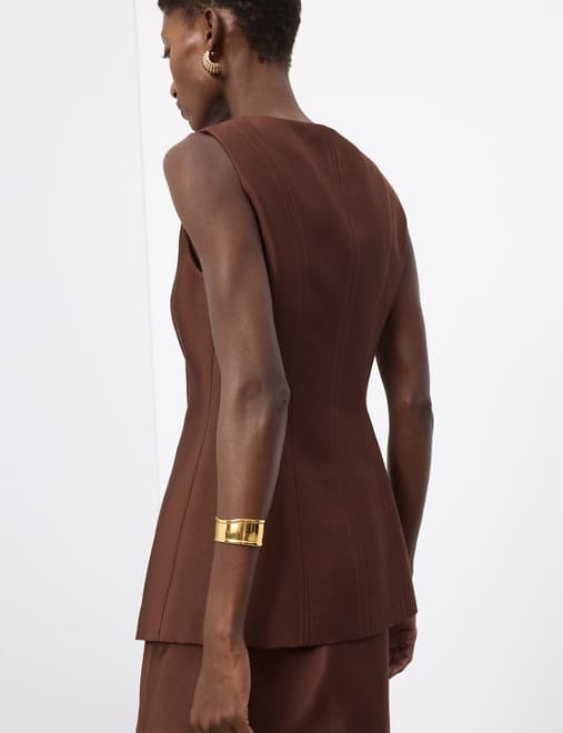 Fitted Waistcoat With Wool