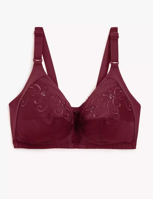 Gorgous maroon MARKS AND SPENCER padded wirefree bra size 30B